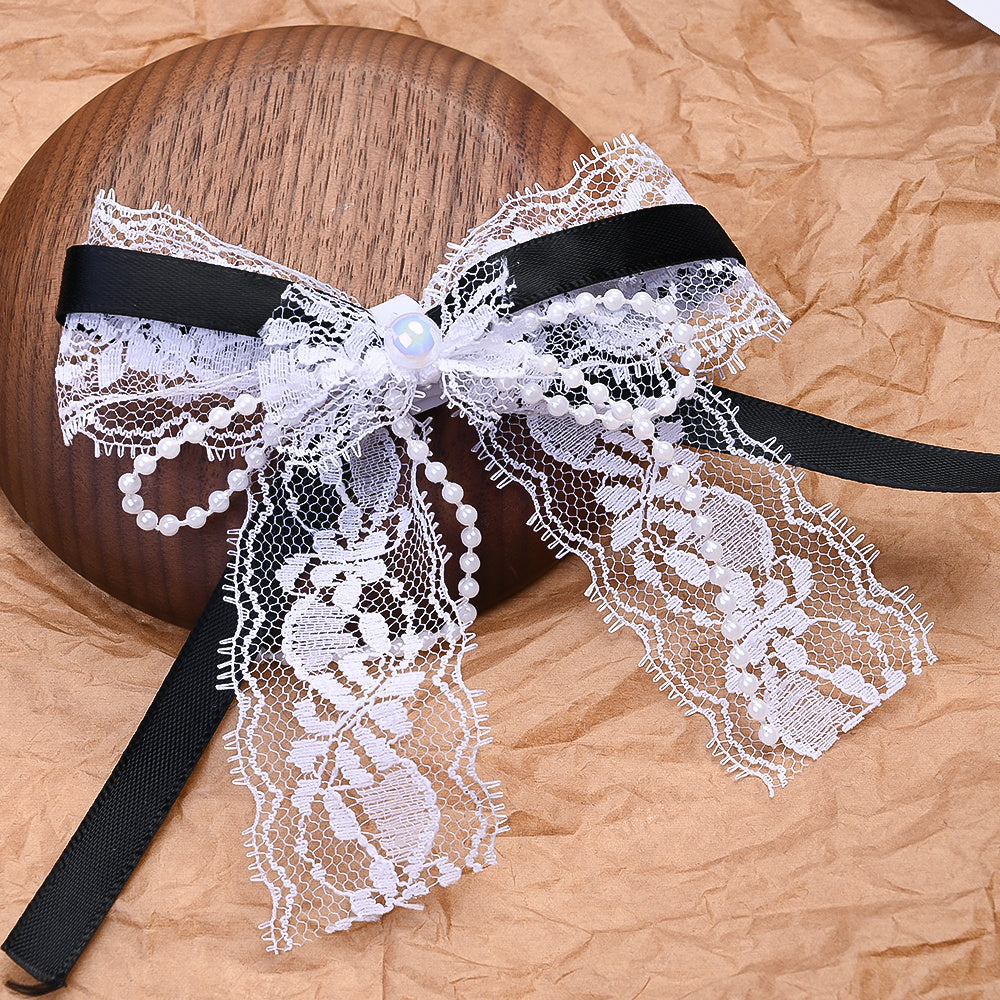 Lace Bow Pearl Butterfly Shoe Clips