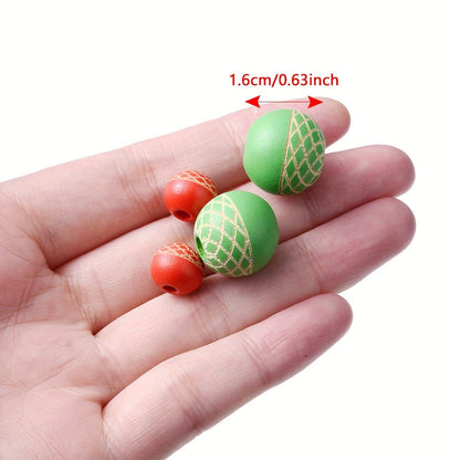 Mesh Round Wood Spacer Beads