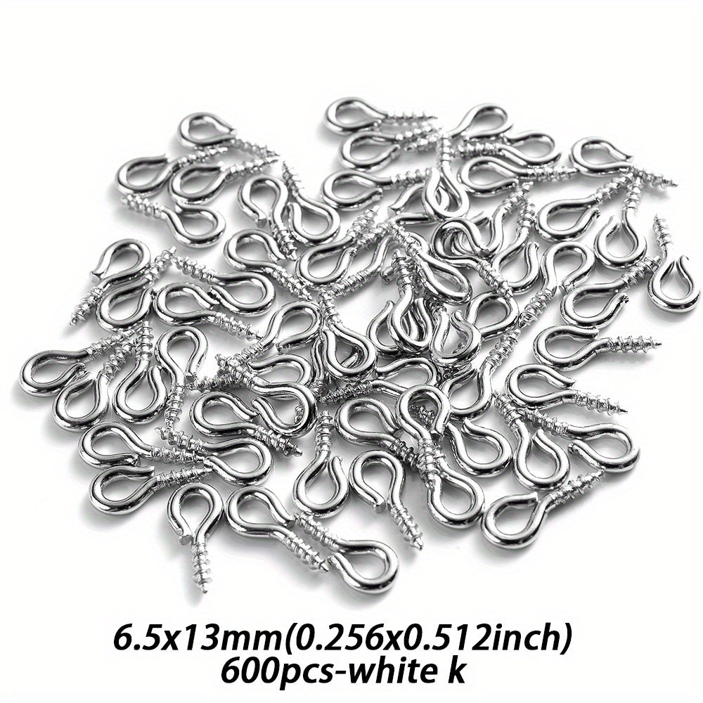 600-Piece Multicolor Screw Eye Pins
