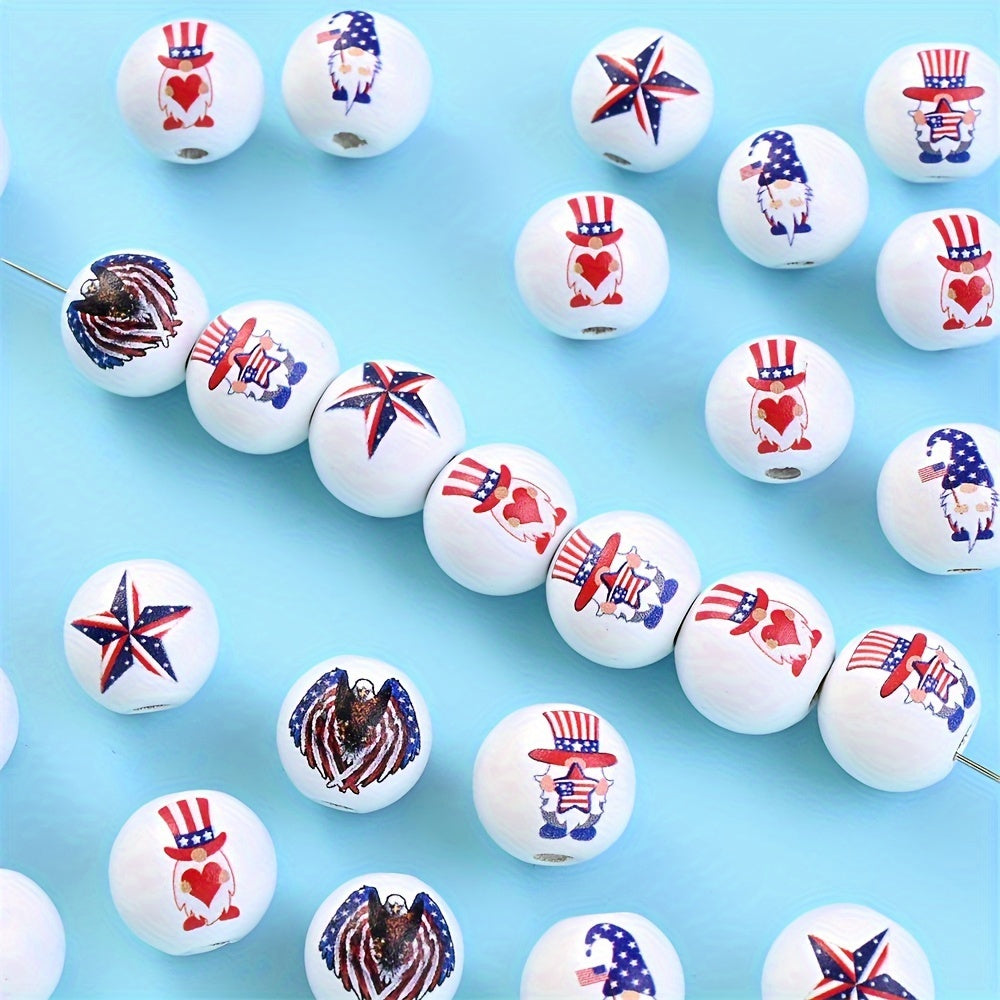 Patriotic Wooden Beads