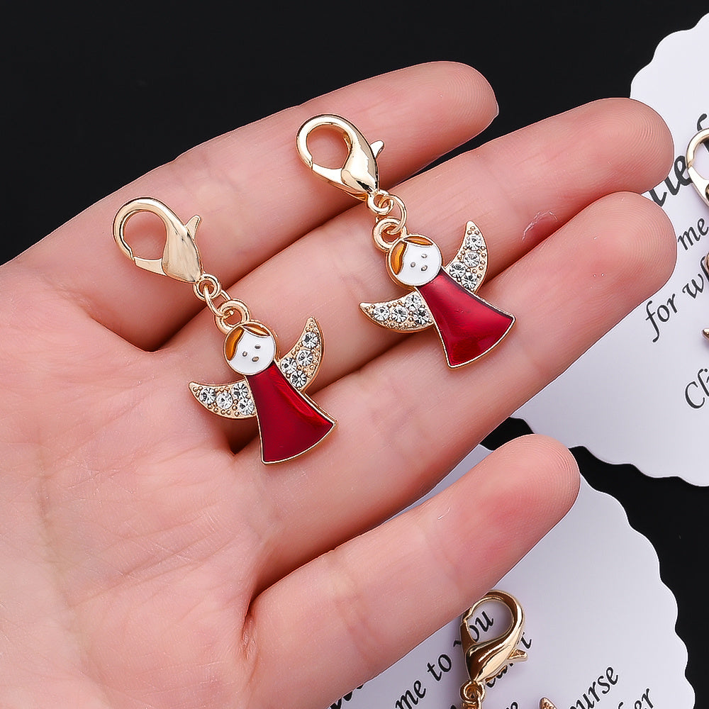 Red Angel Keychain with Thank You Card