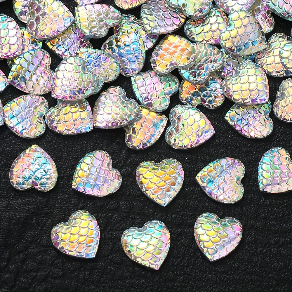 30PCS 12mm Heart-Shaped Serpentine Resin Bead Set