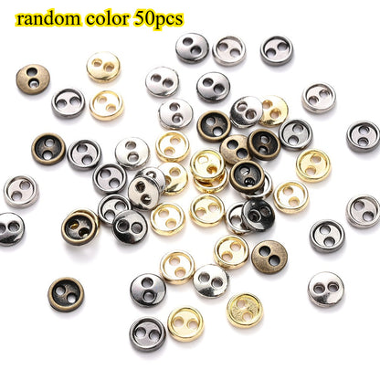 50-Piece 3/4/5 mm Mini Metal Sewing Buttons