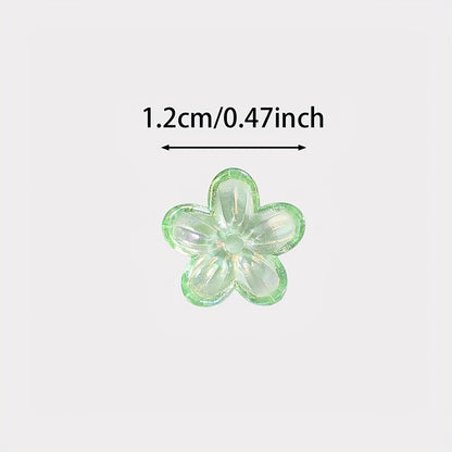 Clear Five-Petal Flower Acrylic Beads
