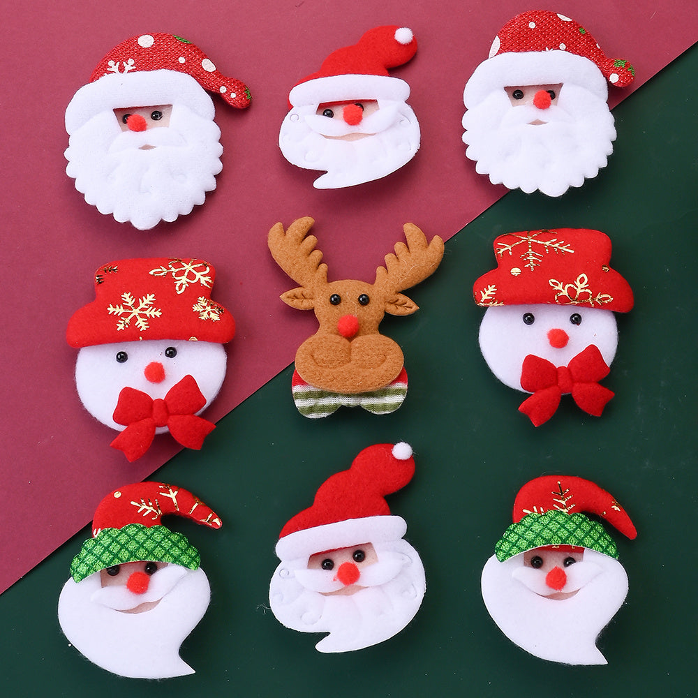 10PCS Christmas Santa Claus & Reindeer Embroidered Patch Set