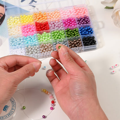 24-Color Acrylic Imitation Pearl Bead Kit