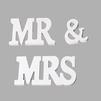 Mr & Mrs Wooden Wedding Letters