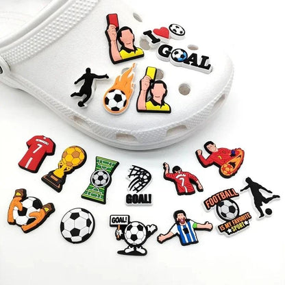 20/34-Piece PVC Soccer Shoe Charms