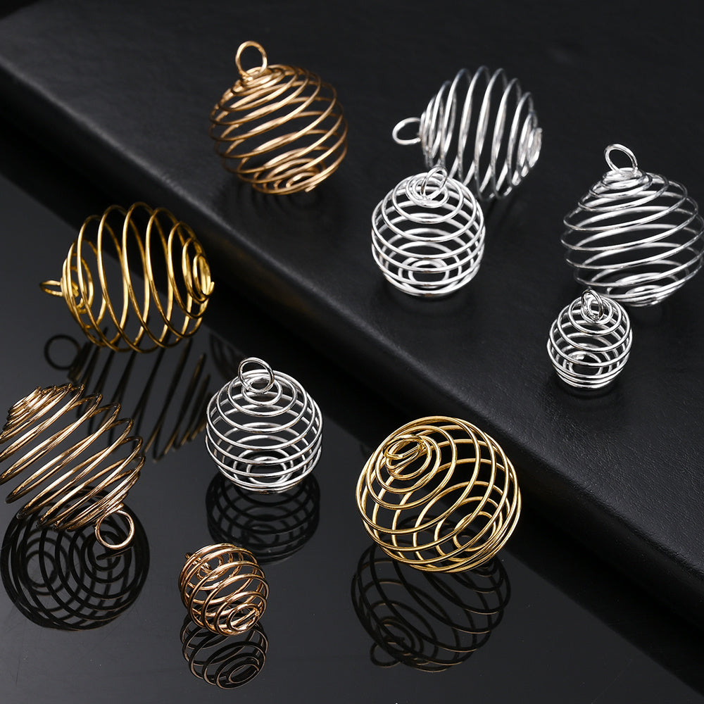 Random Spiral Bead Cages Pendants Holders