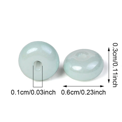 Macaron Flat Round Glass Spacer Beads