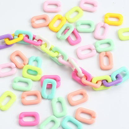 Candy Color Rectangle Acrylic Open Ring Links