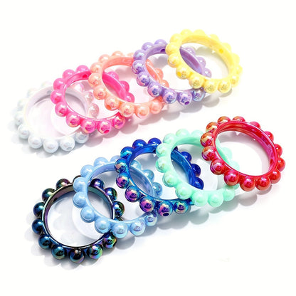 10PCS 42mm Perforated Acrylic Ring Set