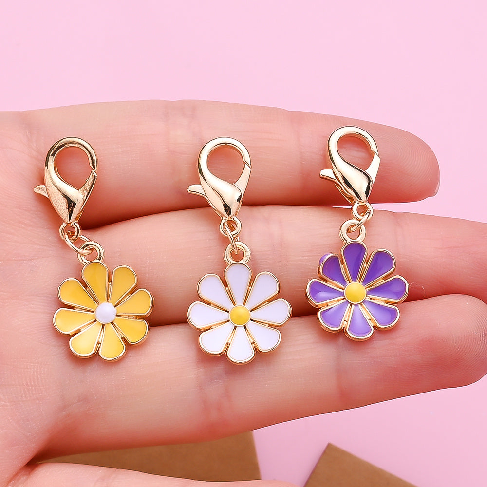 Alloy Flower Keychain Set