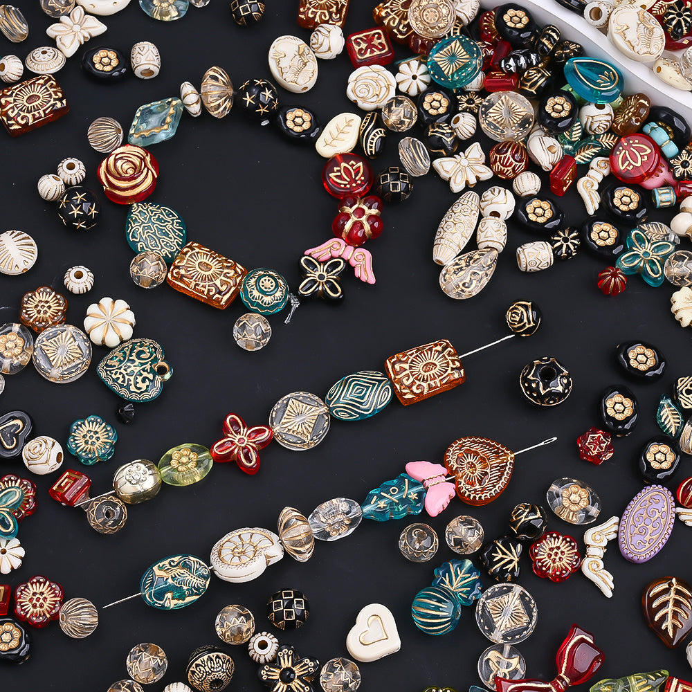 Vintage Floral Acrylic Bead Set