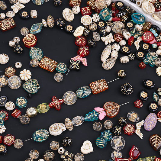 Vintage Floral Acrylic Bead Set