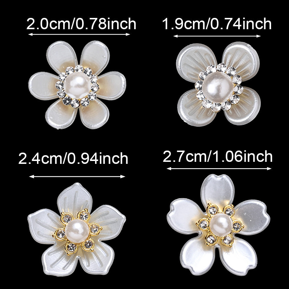19-27 mm White Flower Acrylic Patches