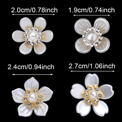 19-27 mm White Flower Acrylic Patches