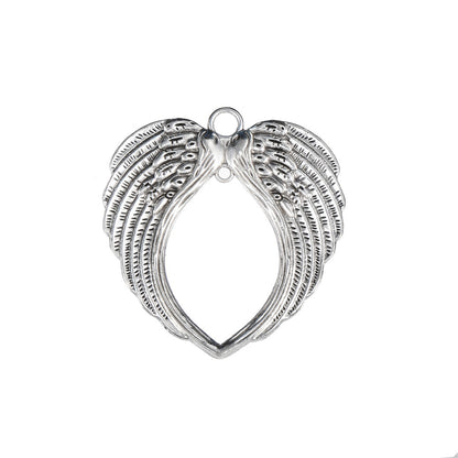 Christmas Silver-Tone Angel Wing Pendant Charms