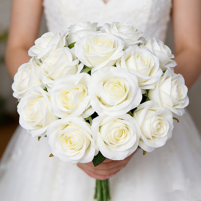 Artificial White Rose Bouquet