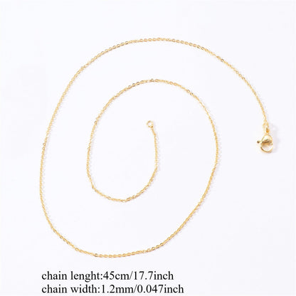 1PC 1.2mm Copper Necklace Chain with Lobster Clasp