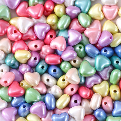 50/100PCS Assorted Styles Matte Acrylic Beads - Stars, Hearts, Butterflies