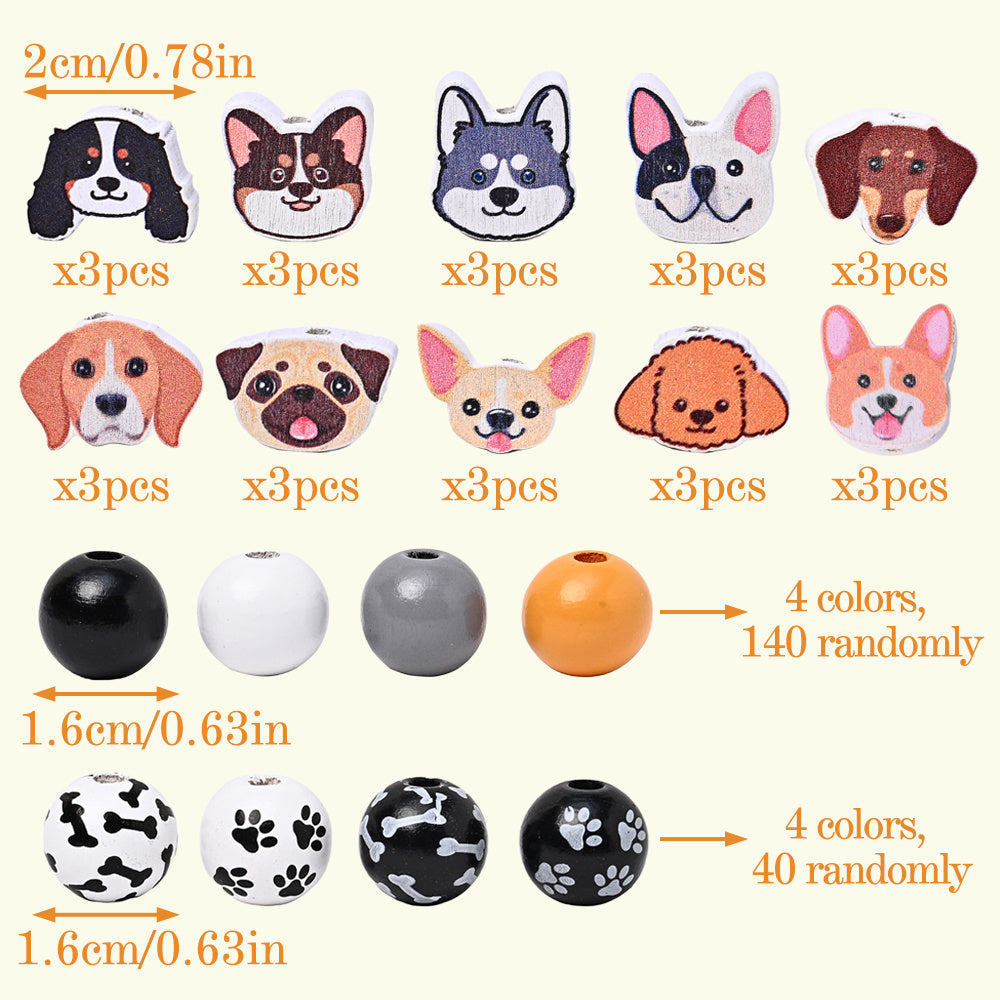 Marine-Themed Wooden Beads