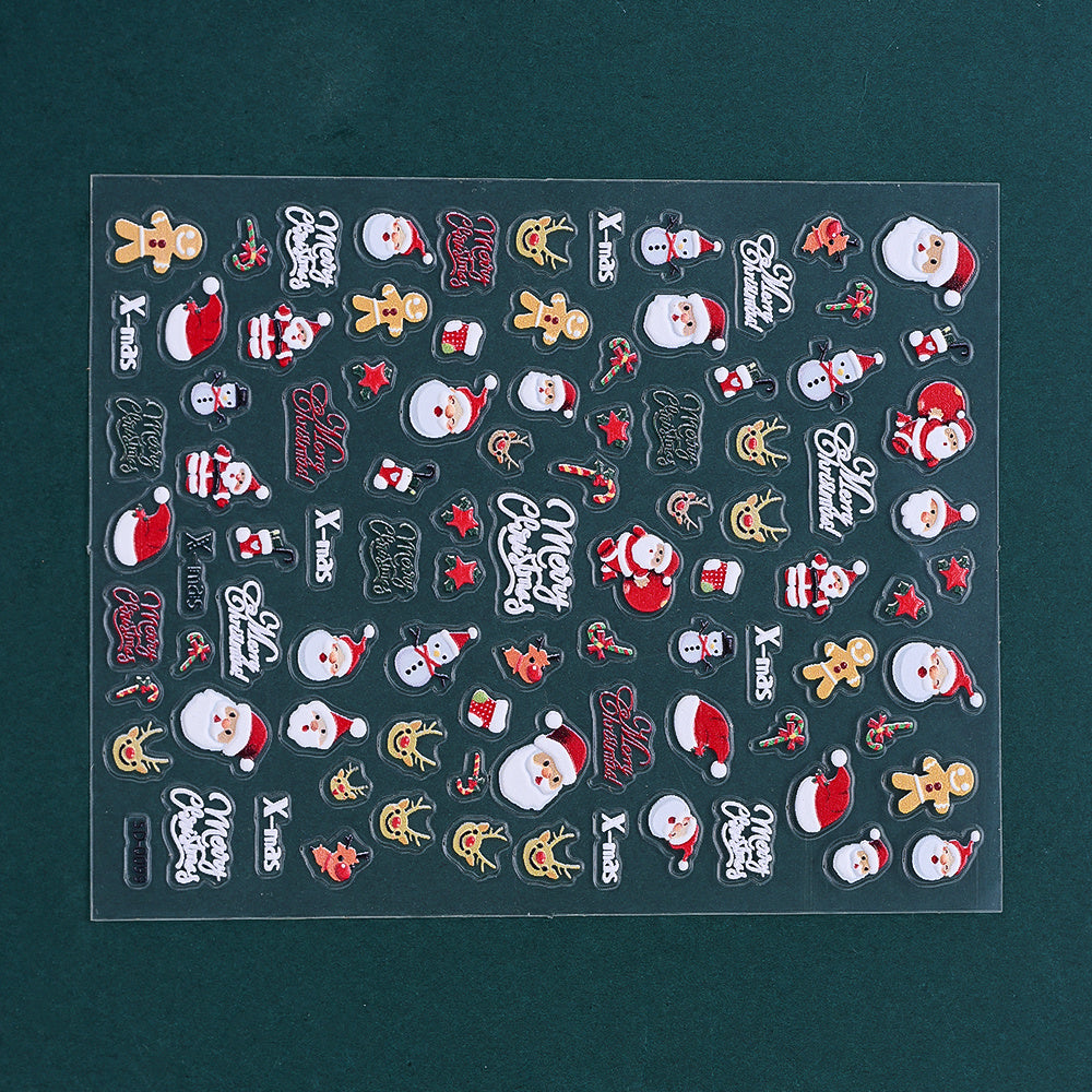 Christmas 5D Relief Nail Art Stickers
