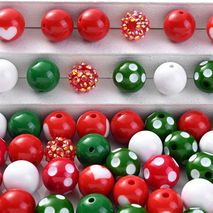 Christmas Rhinestone Acrylic Beads