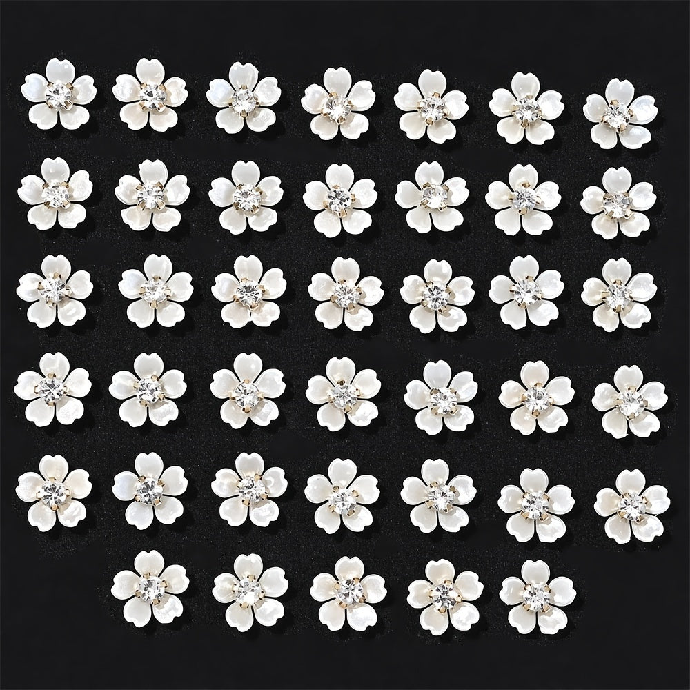 Petal Rhinestone Flower Flatback Beads