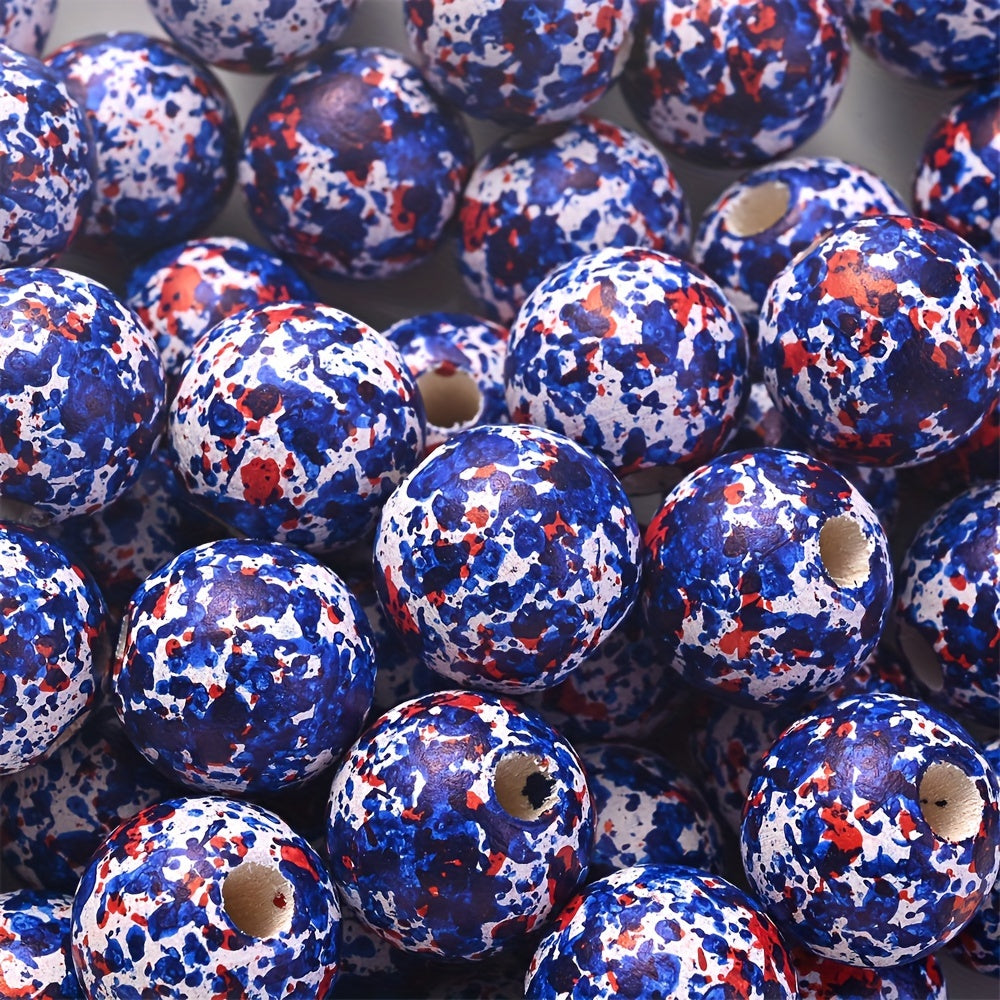 10PCS 16mm Multicolor Round Wooden Bead Set
