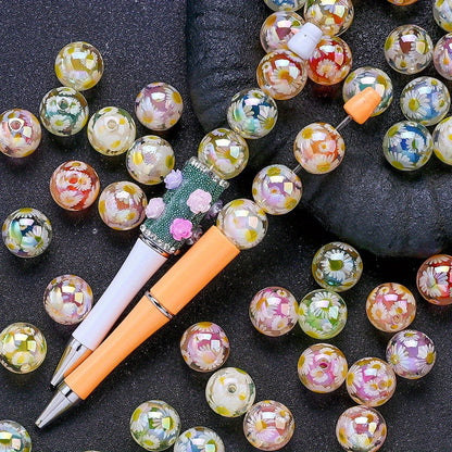 Daisy Round Acrylic Beads