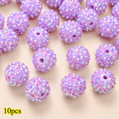 10pcs/set 16mm Random Resin Bayberry Ball Rhinestone Beads