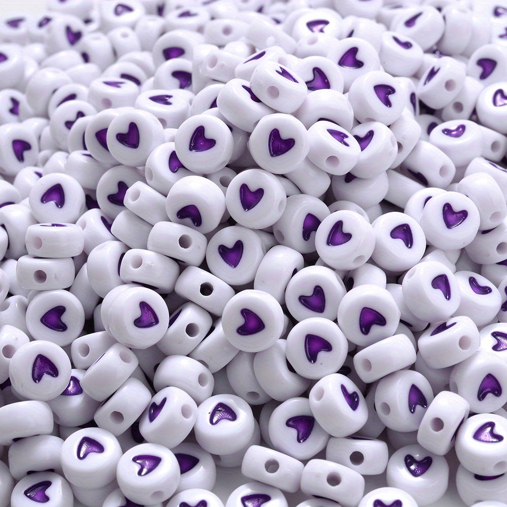 4x7 mm Acrylic Heart Beads