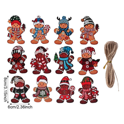 Wooden Gingerbread Man Christmas Ornaments