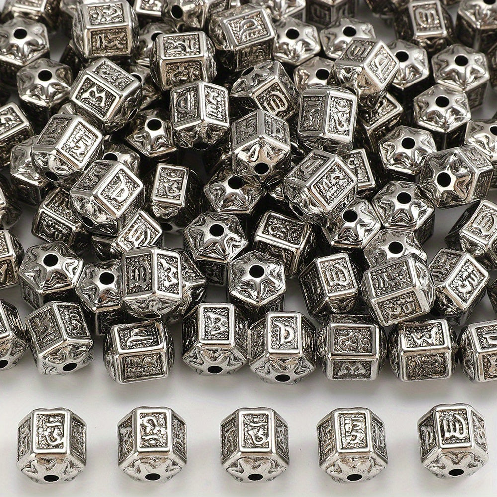 Silver Vintage Barrel Beads