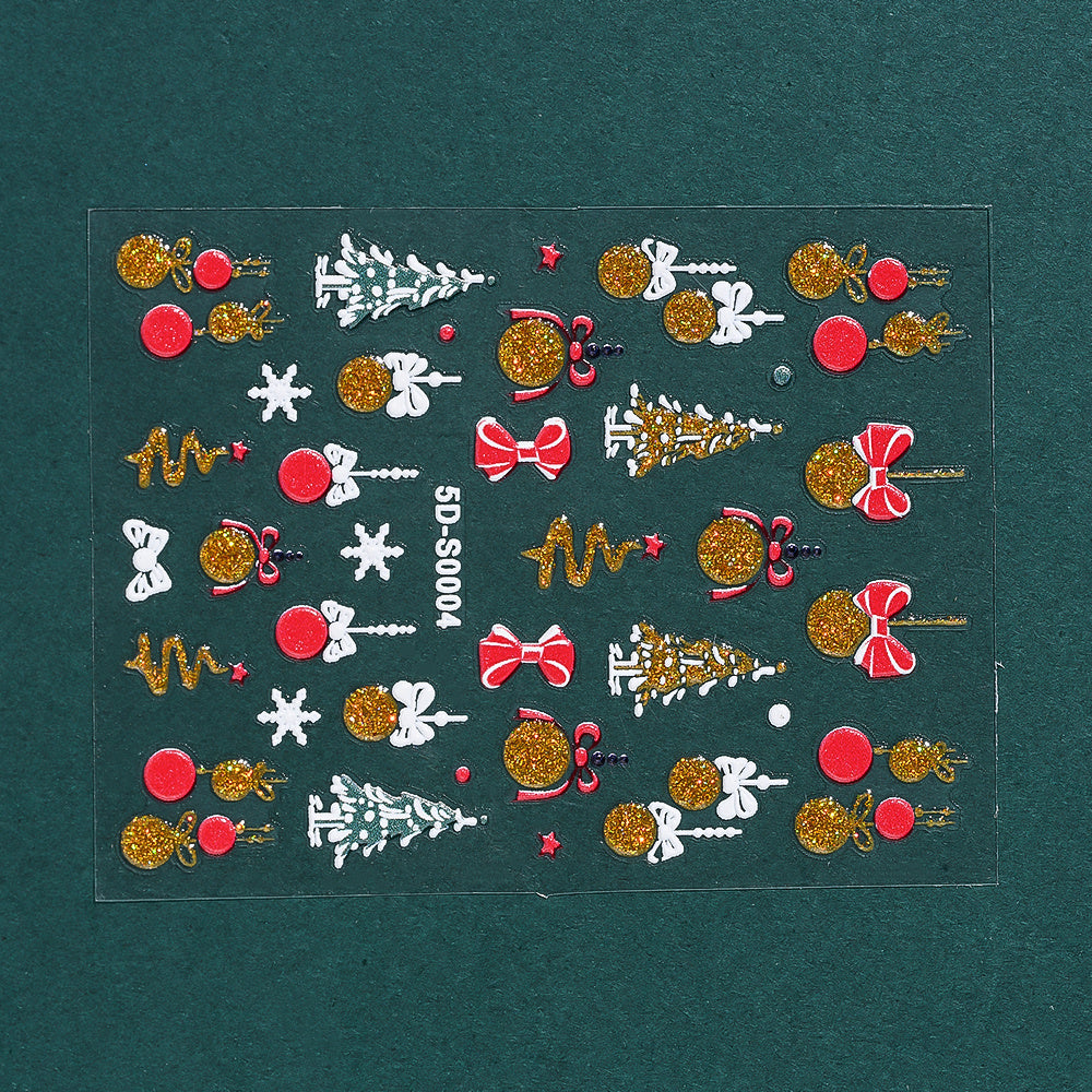 Christmas 5D Embossed Nail Art Stickers