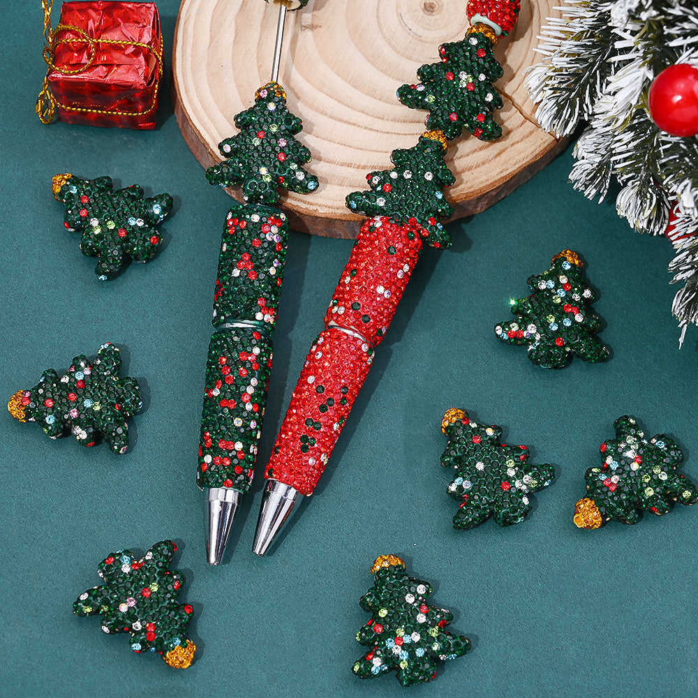 Christmas Tree Rhinestone Beads