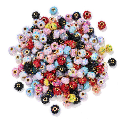 AB Sequin Pom Pom Beads