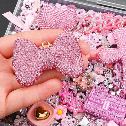 Mixed Pink Rhinestone Flatback Embellishment Set