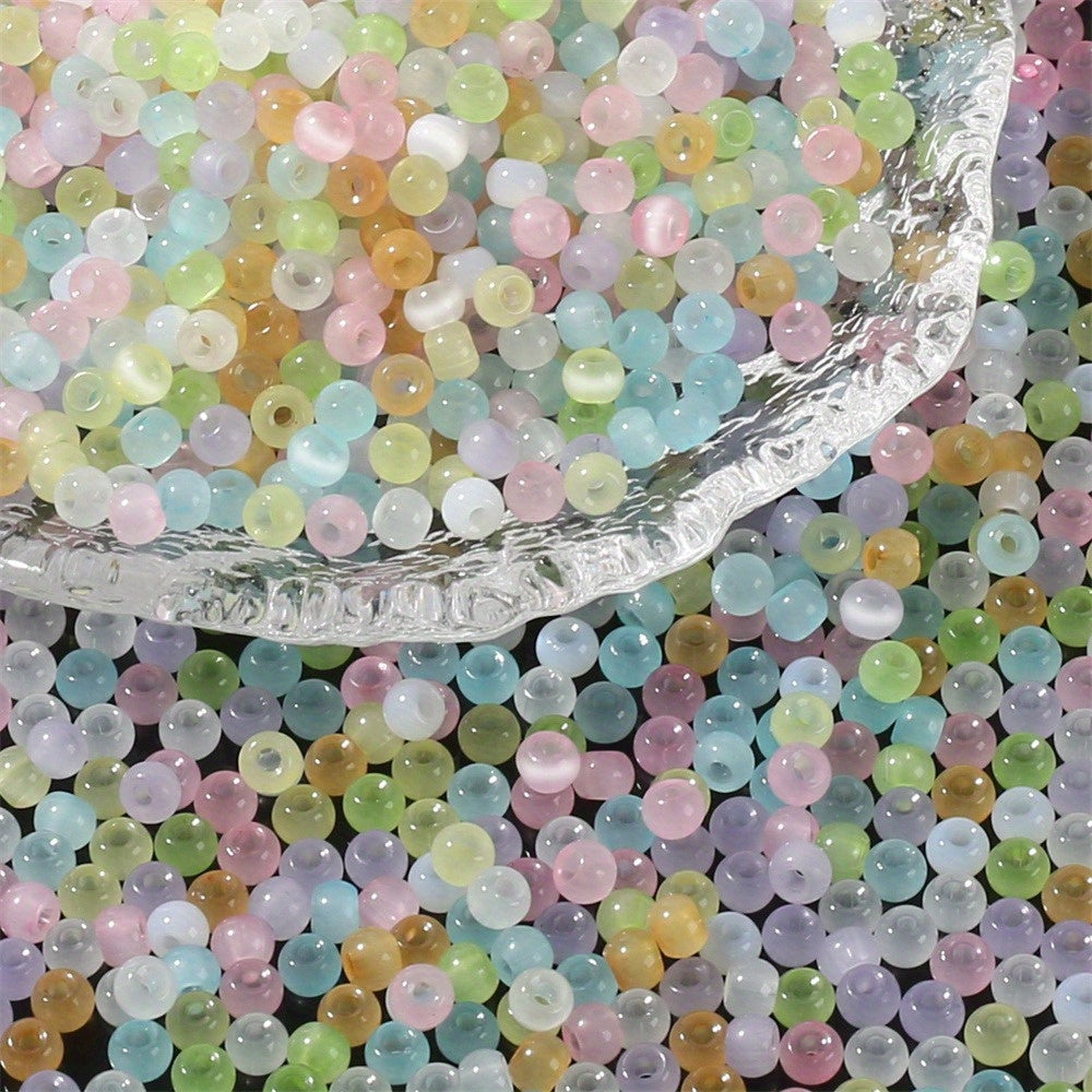 Mini Cat Eye Glass Spacer Beads