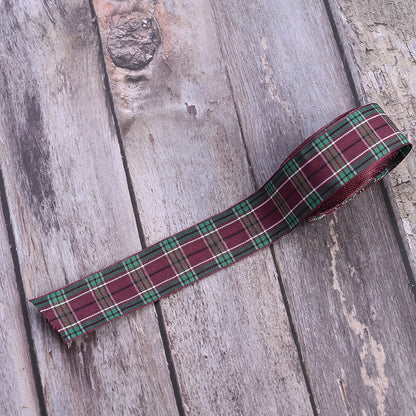 Christmas Plaid Polyester Ribbon