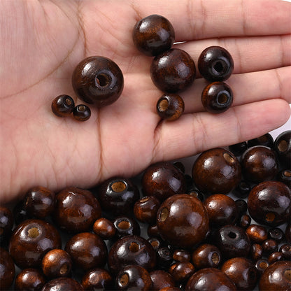 14 mm Brown Natural Wooden Round Beads
