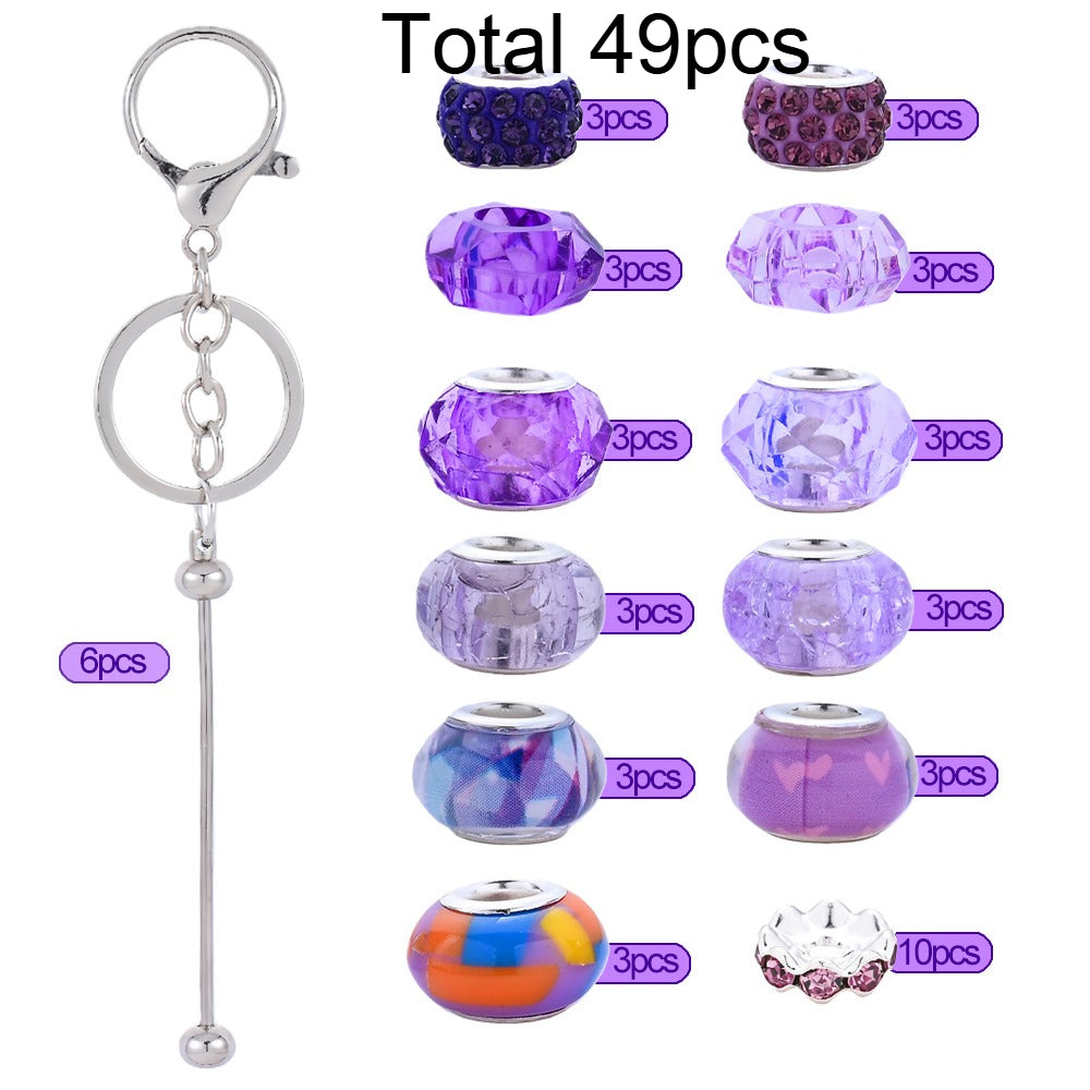 Silver Beaded Keychain Making Kit