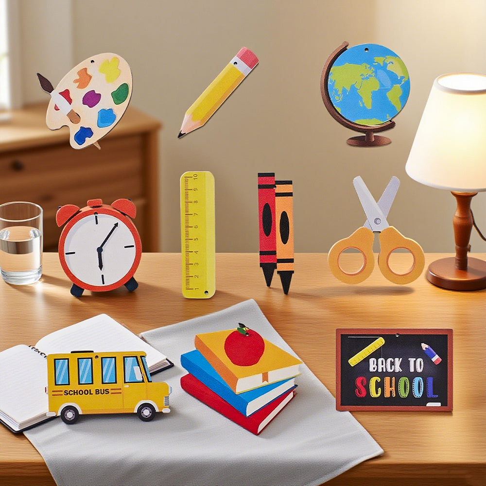 Back-to-School Wooden Hanging Ornaments