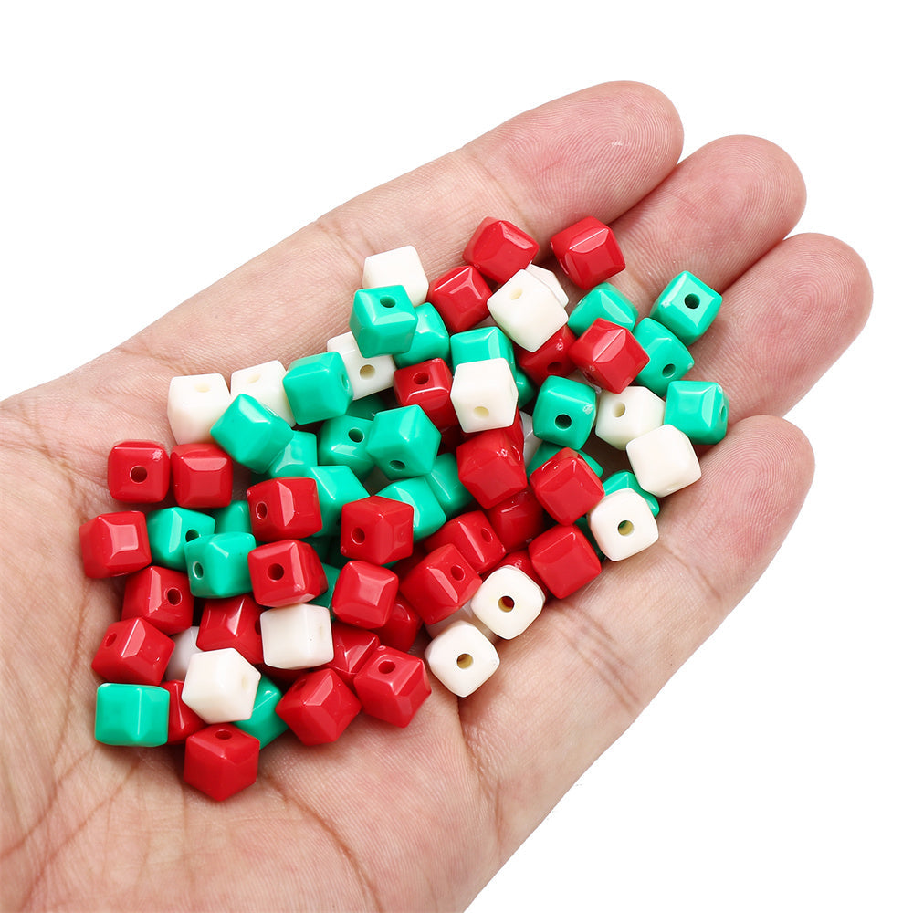 Mixed Luminous Square Acrylic Beads