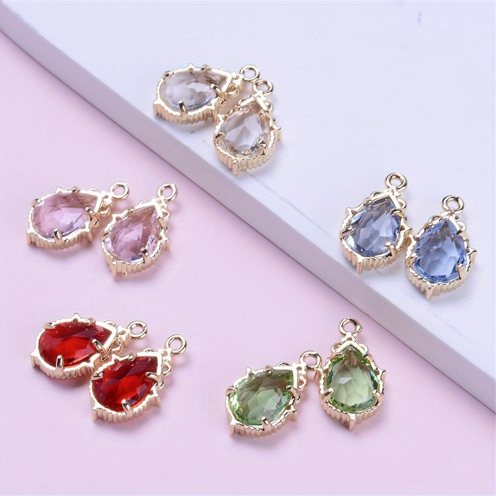 Glass Water Drop Pendant Charms