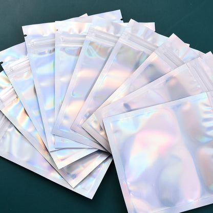 10PCS 12cm Reusable Laser Self-Sealing Packaging Bags
