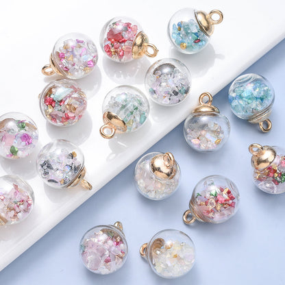 Irregular Gravel Glass Pendant Charms