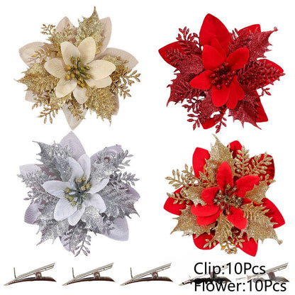 Elegant Handmade Christmas Plastic Flowers