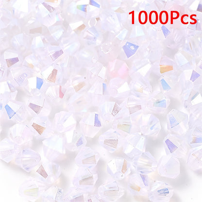 1000pcs 4mm Shiny Acrylic Faceted Beads